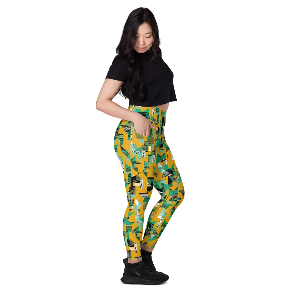 Citrus Collage on Leggings with Pockets — Right