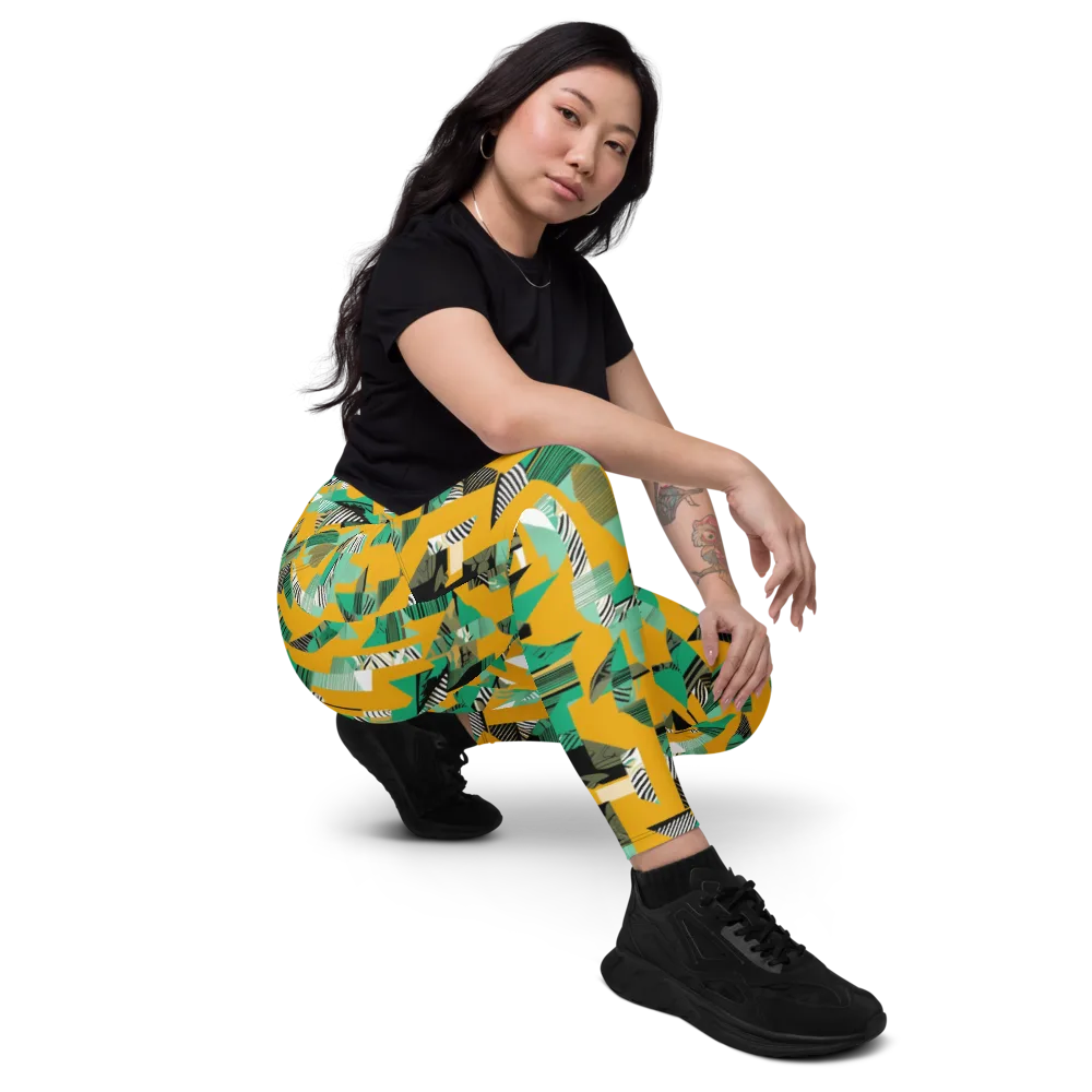 Citrus Collage on Leggings with Pockets — Right Front