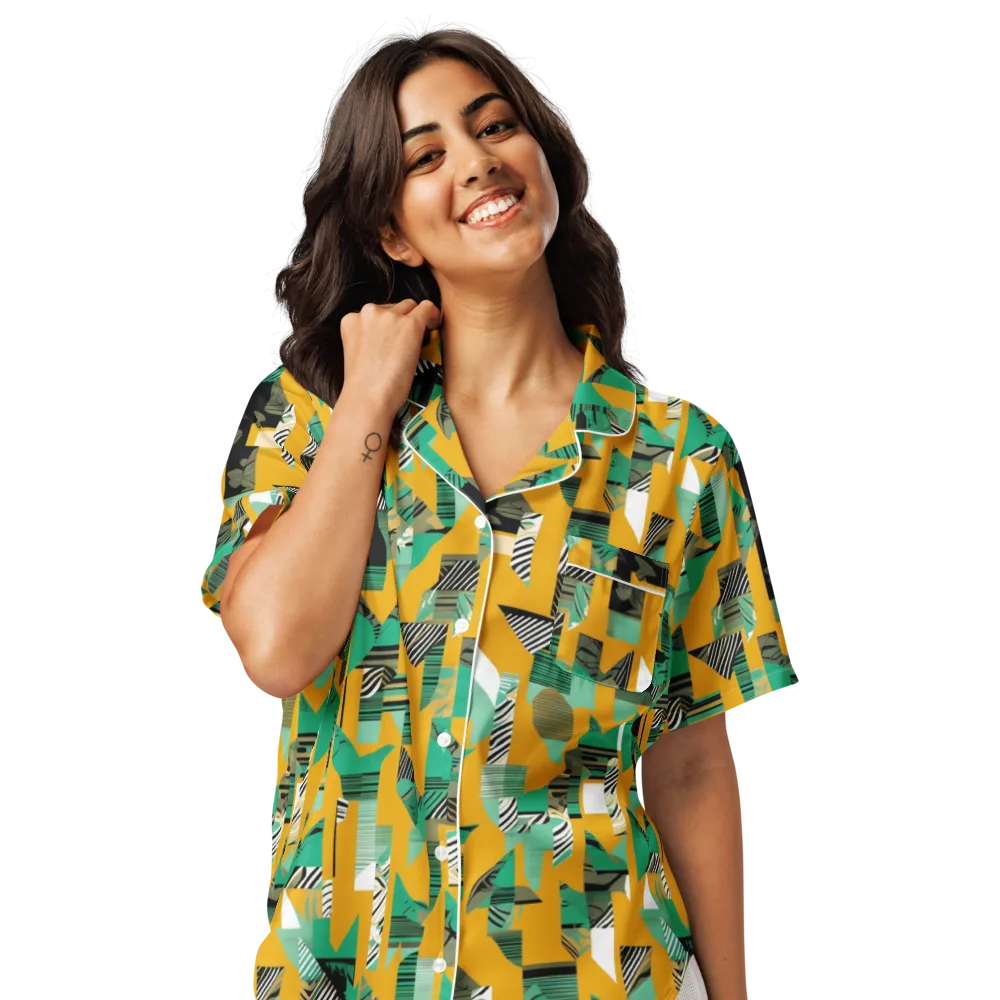 Citrus Collage on Women's Short Sleeve Pajama Top — Front
