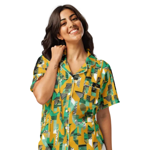 Citrus Collage on a Women's Short Sleeve Pajama Top