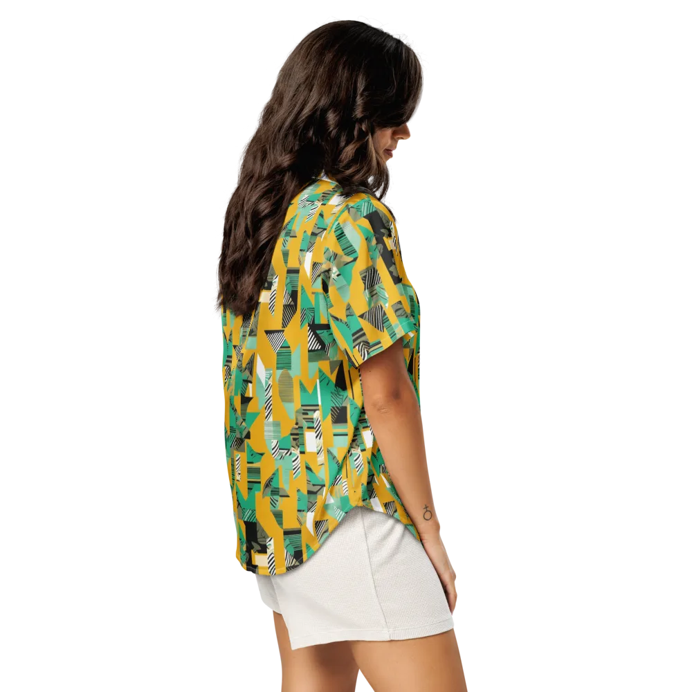 Citrus Collage on Women's Short Sleeve Pajama Top — Right Back