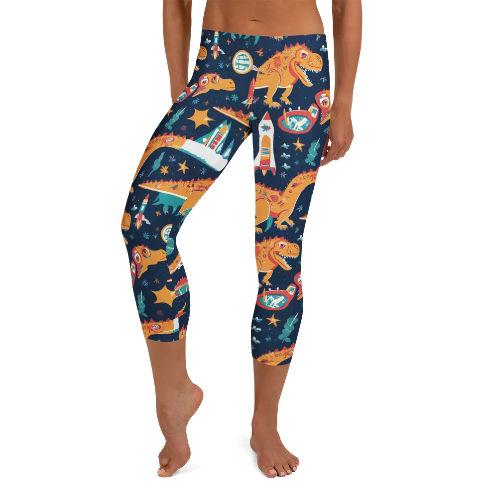 Jurassic Orbit on Capri Leggings — Front