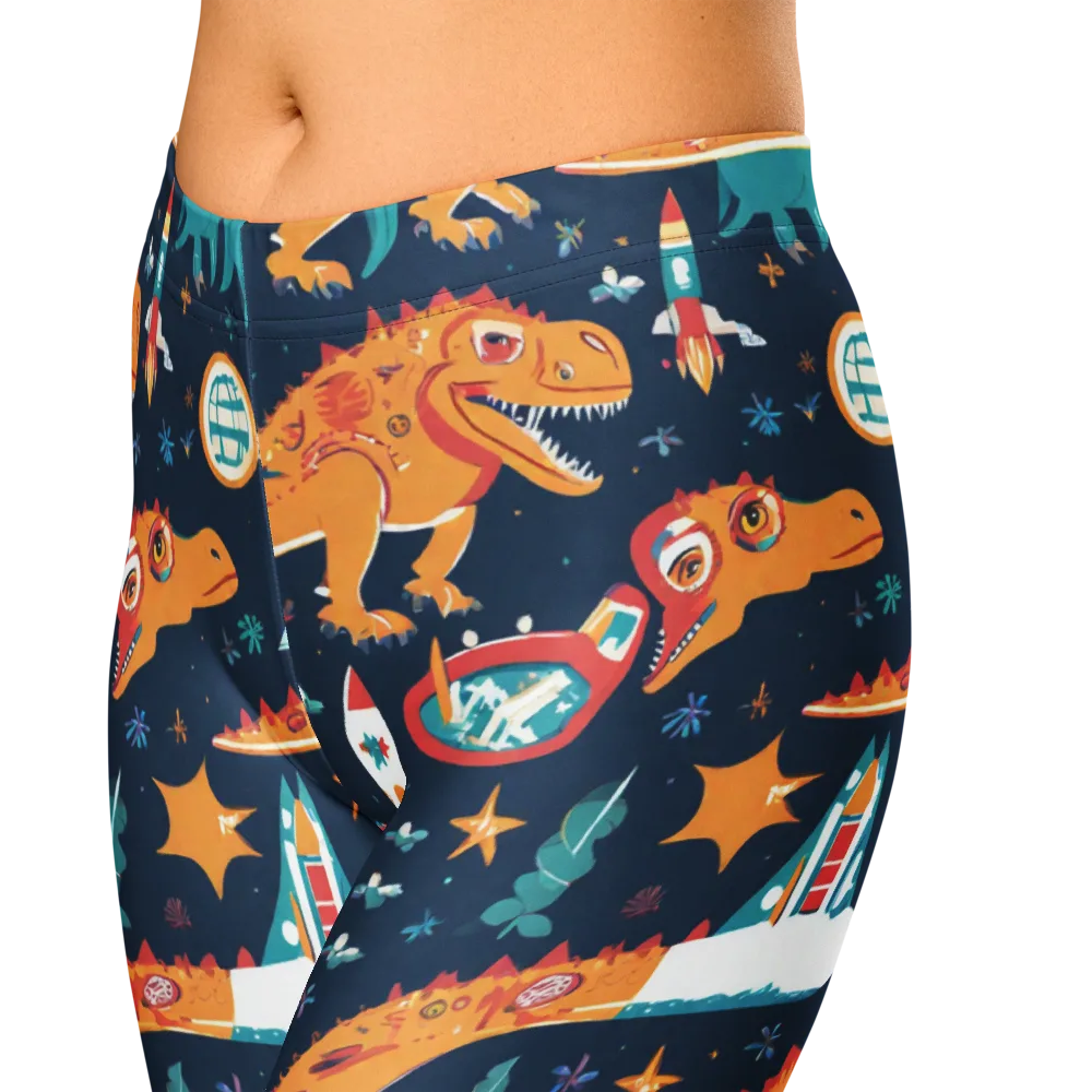 Jurassic Orbit on Capri Leggings — Zoomed-in