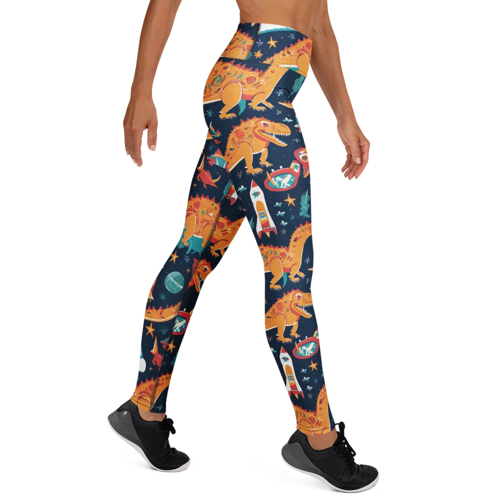 Jurassic Orbit on Yoga Leggings — Right