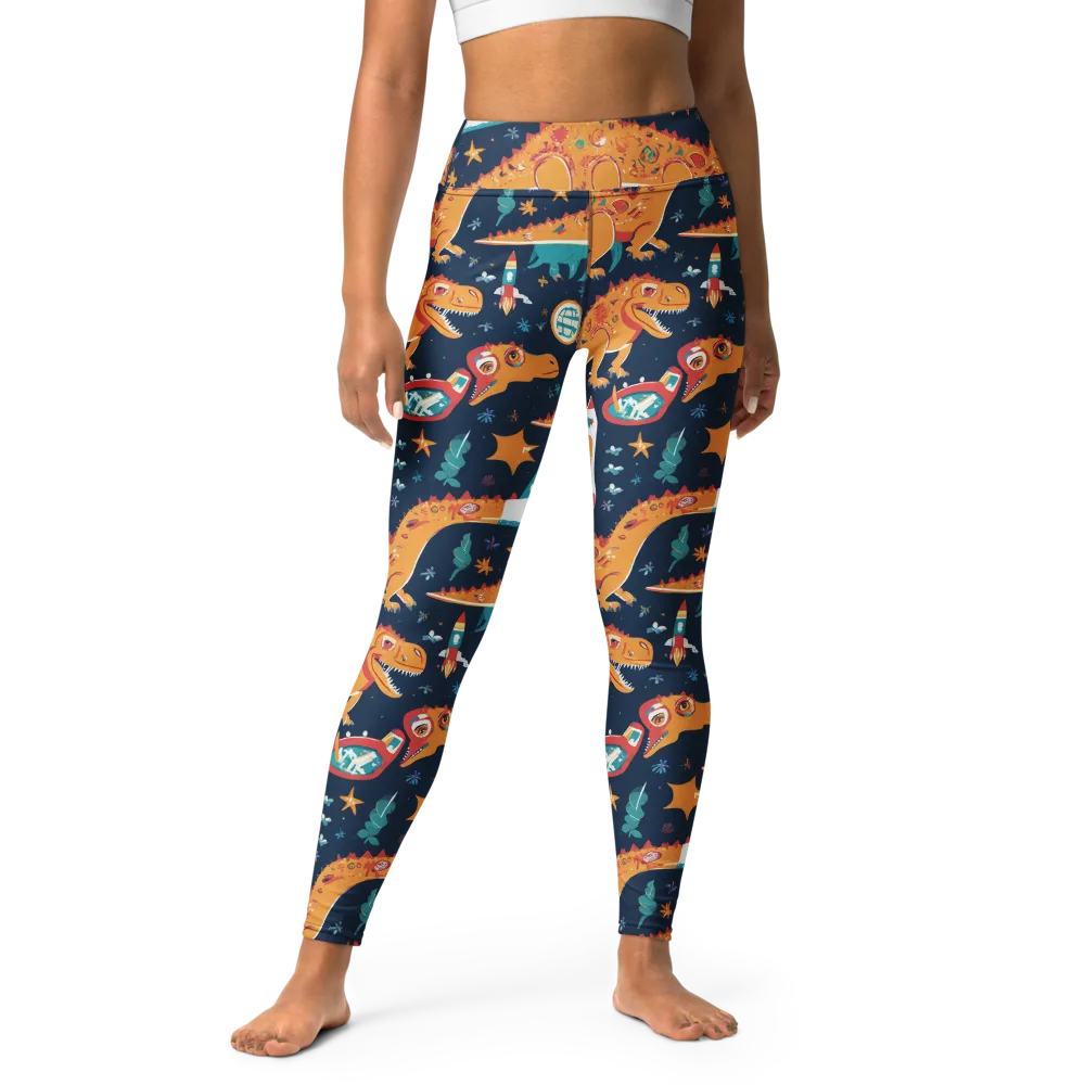 Jurassic Orbit on Yoga Leggings — Front