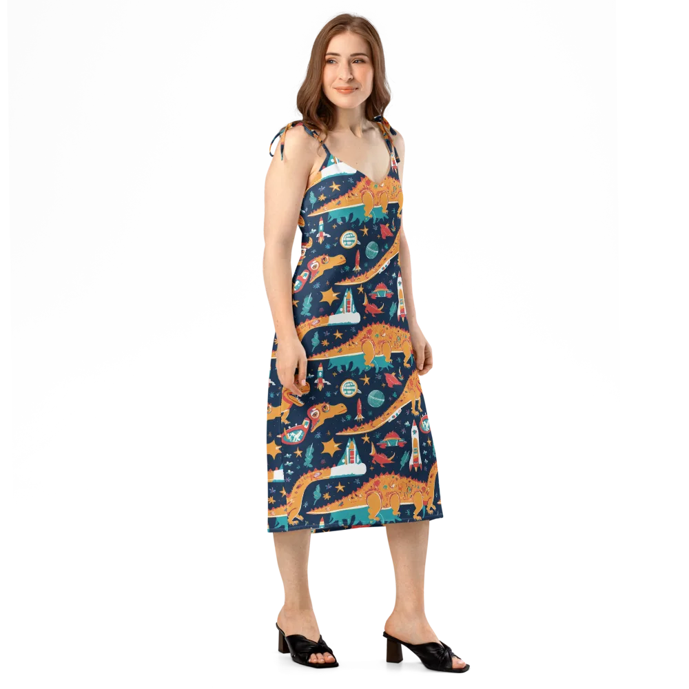Jurassic Orbit on Slip Dress — Right Front