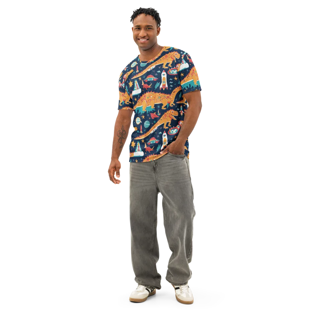 Jurassic Orbit on Men's Cotton Crew Neck T-Shirt — Front