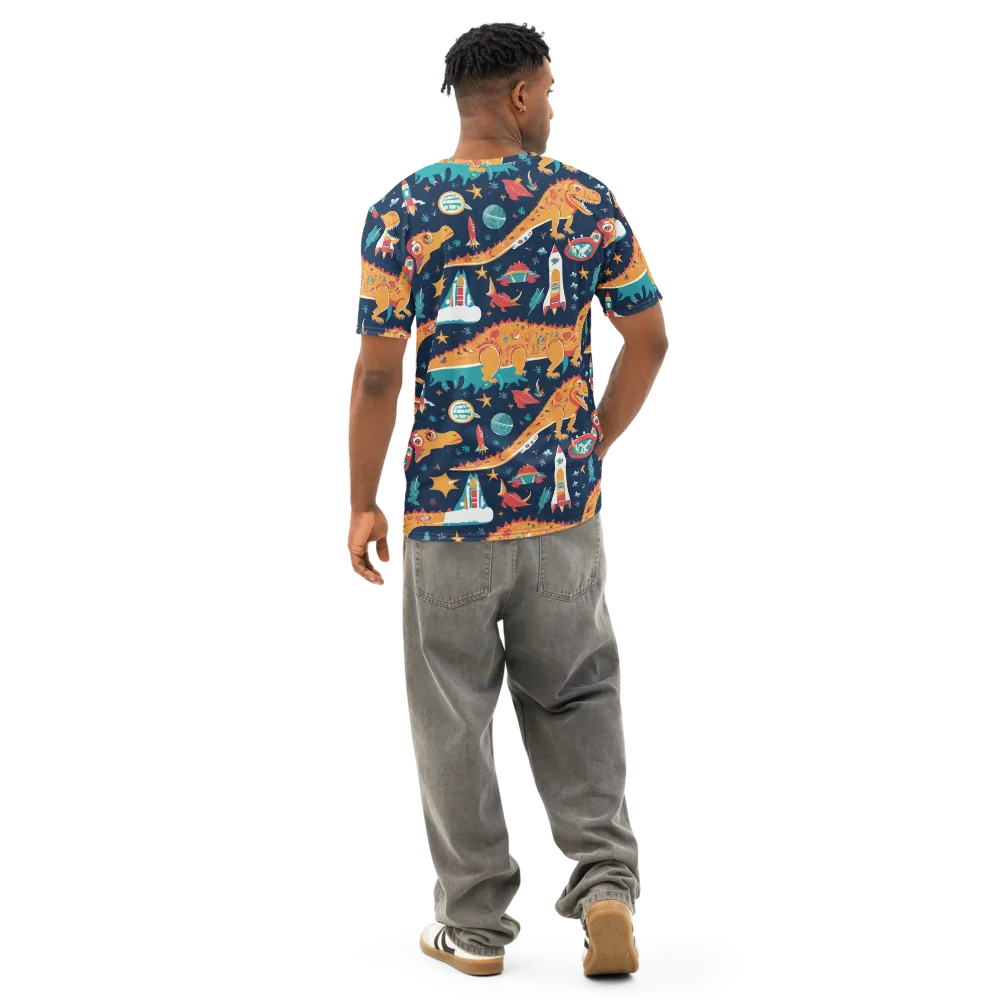 Jurassic Orbit on Men's Cotton Crew Neck T-Shirt — Back