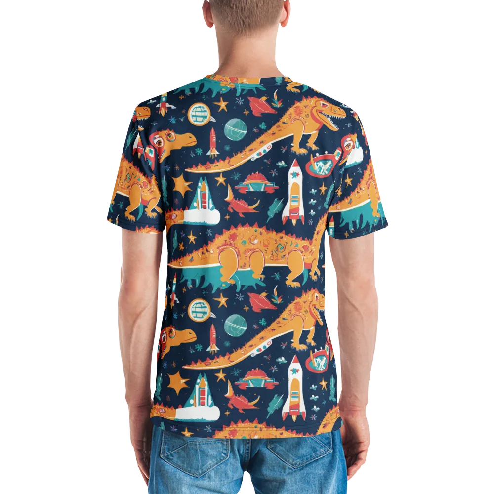 Jurassic Orbit on Men's Crew Neck T-Shirt — Back