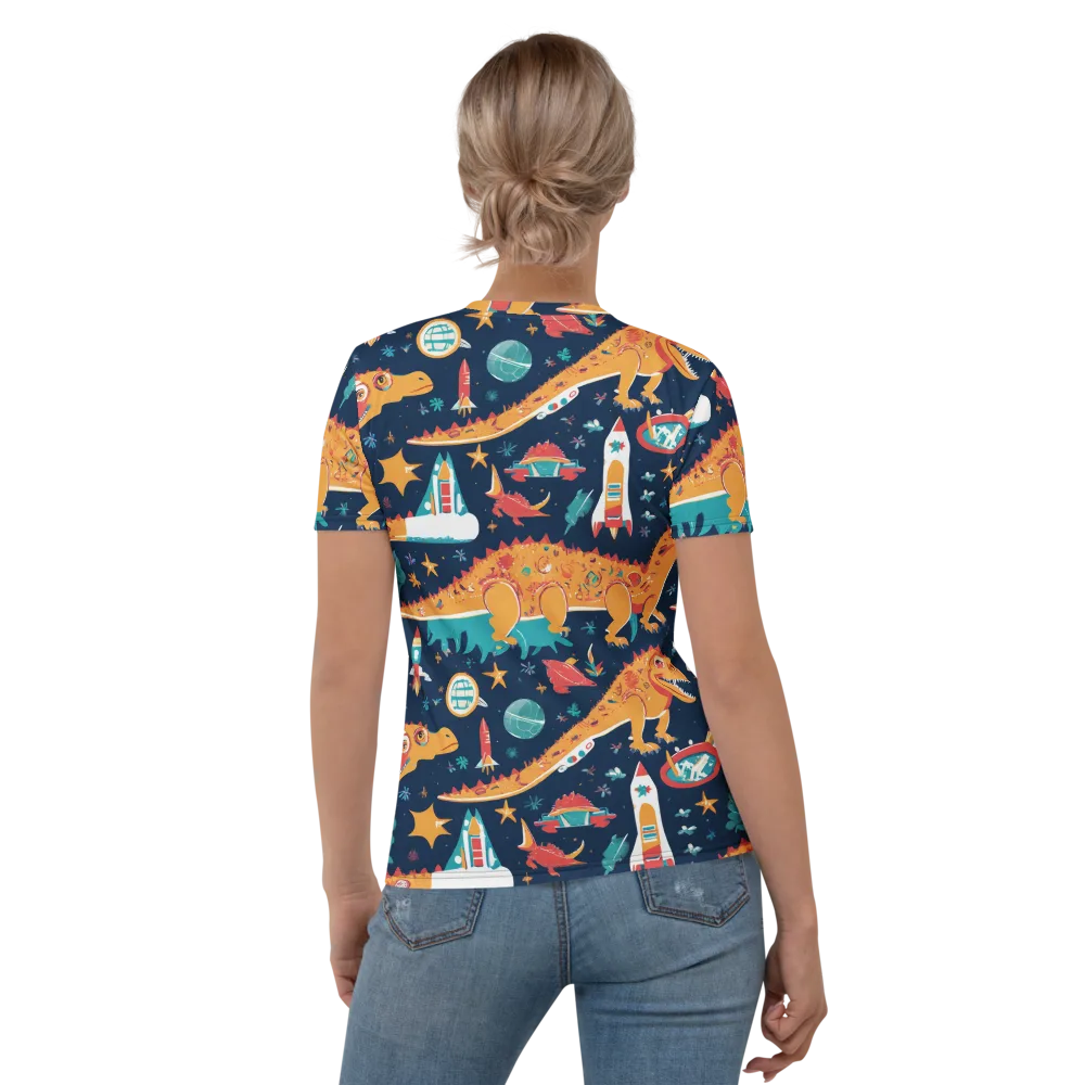 Jurassic Orbit on Women's Crew Neck T-Shirt — Back