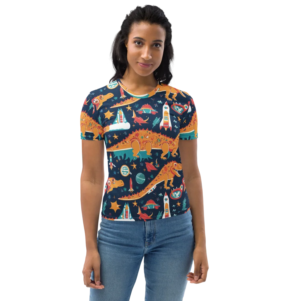Jurassic Orbit on Women's Crew Neck T-Shirt — Front