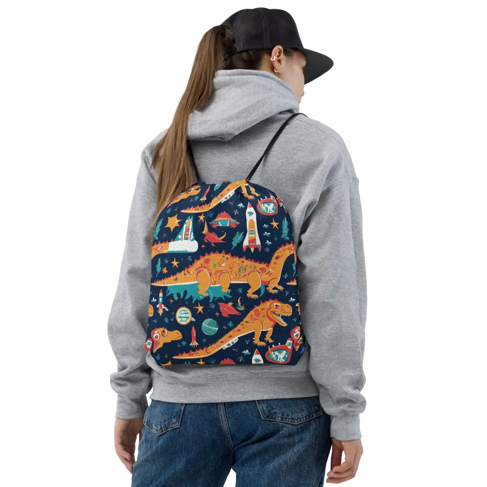 Jurassic Orbit on Drawstring Bag — Front