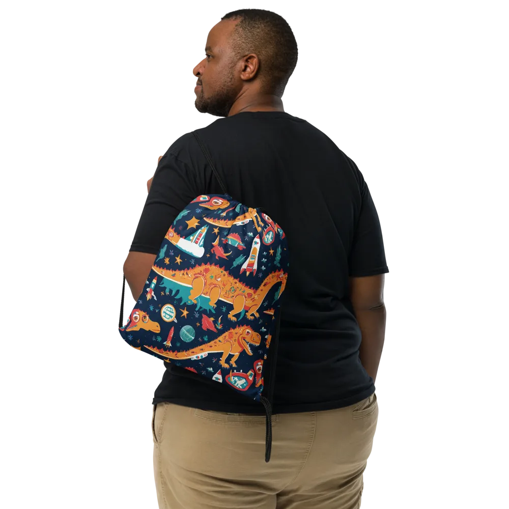 Jurassic Orbit on Drawstring Bag — Front