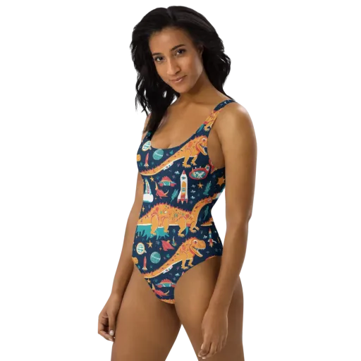 Jurassic Orbit on a One-Piece Swimsuit