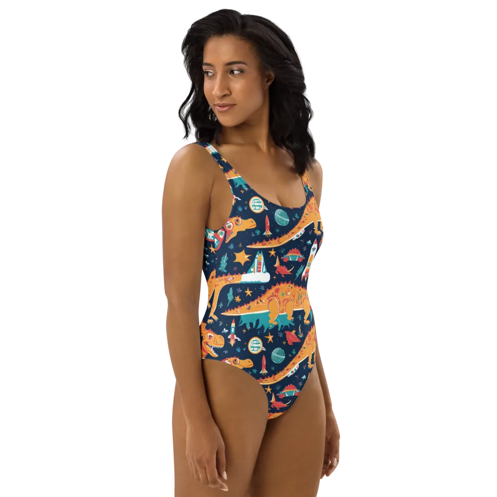 Jurassic Orbit on One-Piece Swimsuit — Right