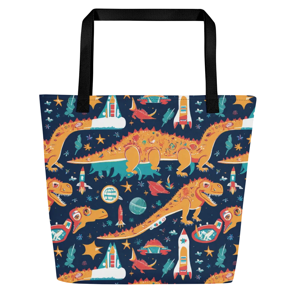Jurassic Orbit on Large Tote Bag W/ Pocket — Front