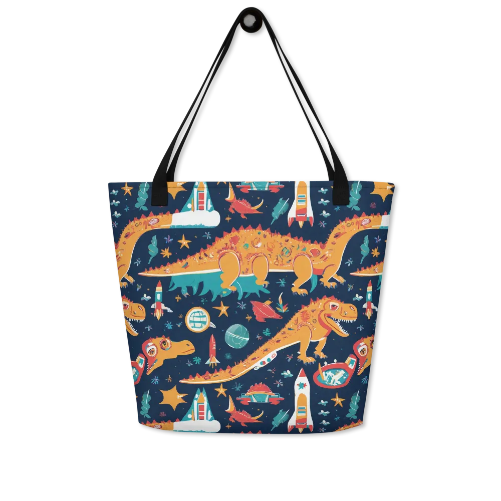 Jurassic Orbit on Large Tote Bag W/ Pocket — Front