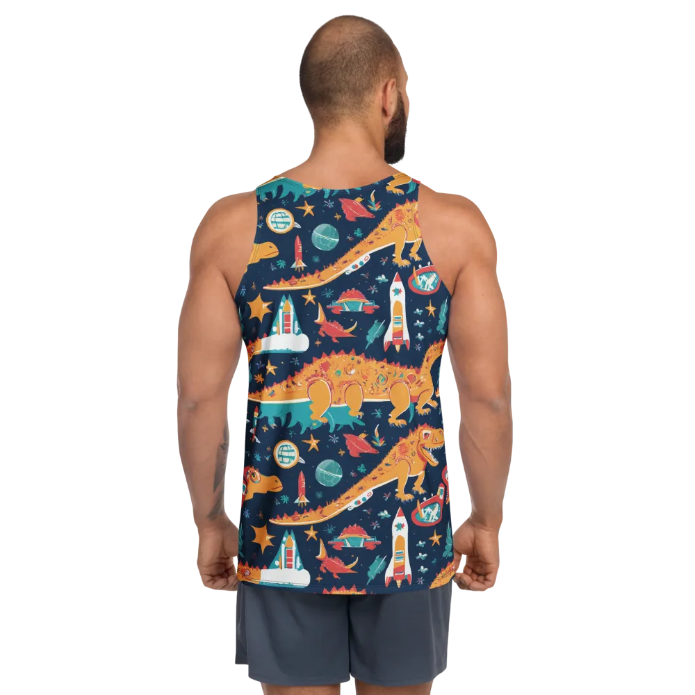 Jurassic Orbit on Men's Tank Top — Back