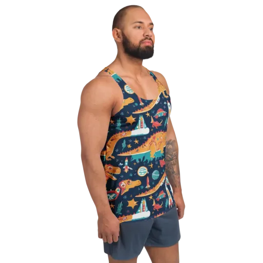 Jurassic Orbit on a Men's Tank Top