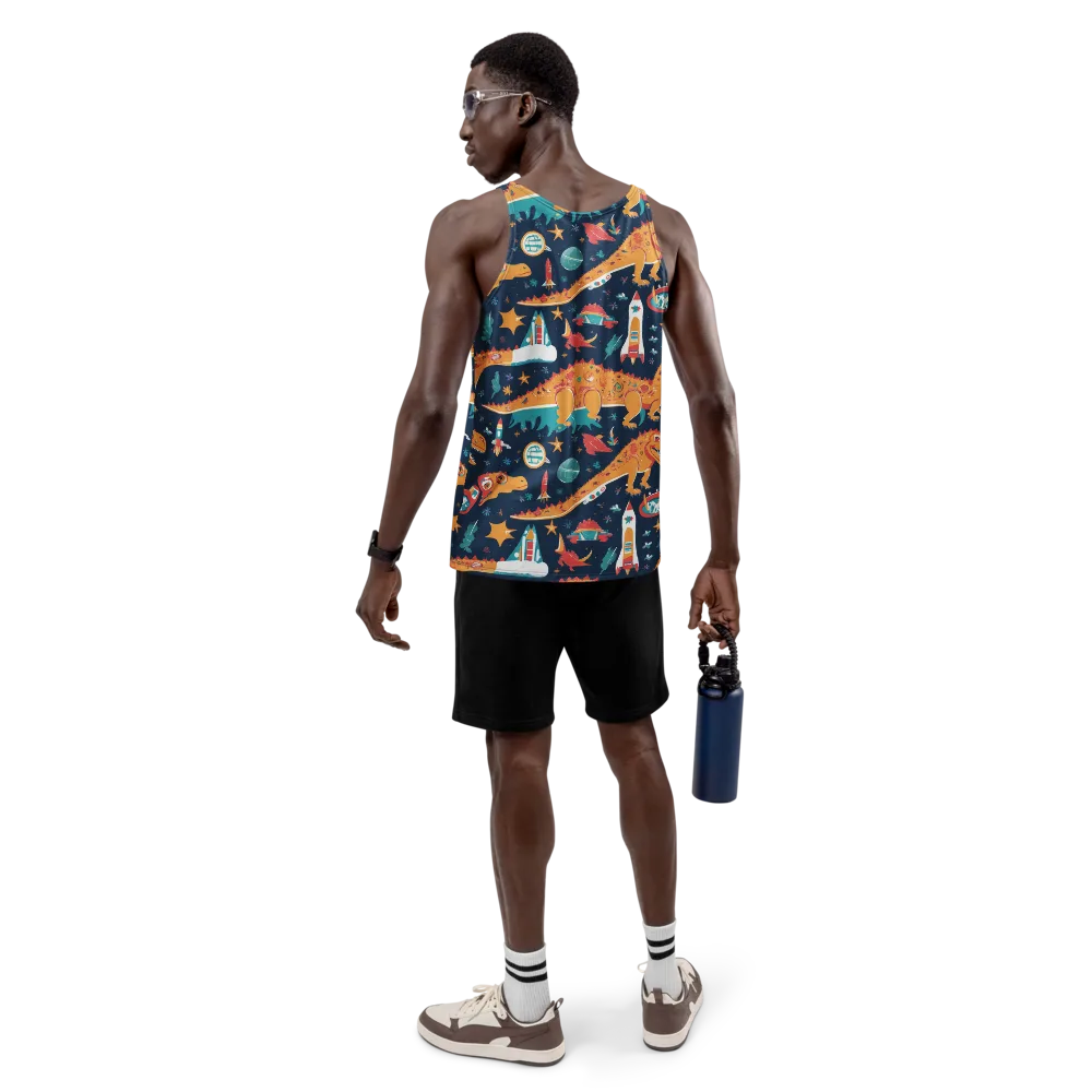 Jurassic Orbit on Men's Tank Top — Back
