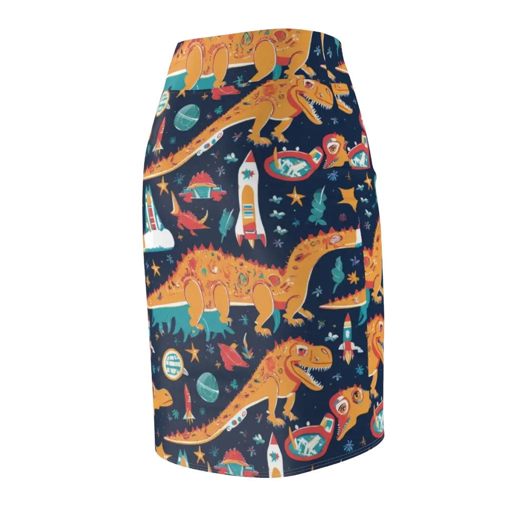 Jurassic Orbit on Pencil Skirt — Back Side