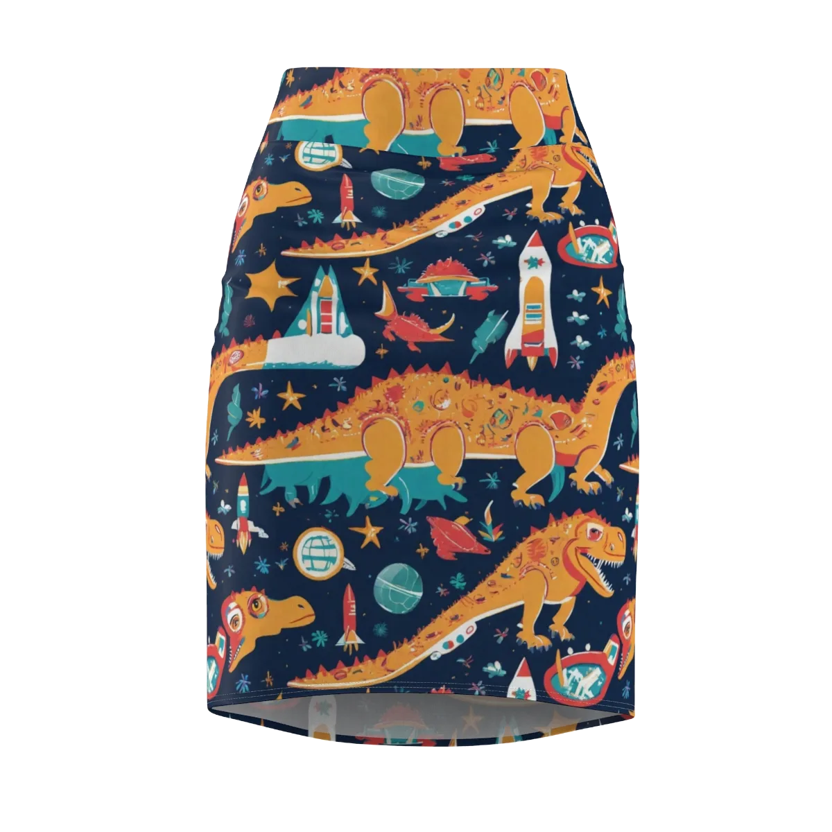 Jurassic Orbit on Pencil Skirt — Front