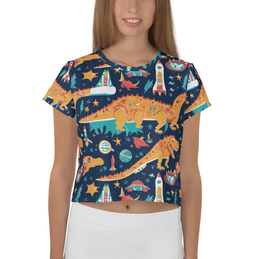 Jurassic Orbit on Crop Tee — Front