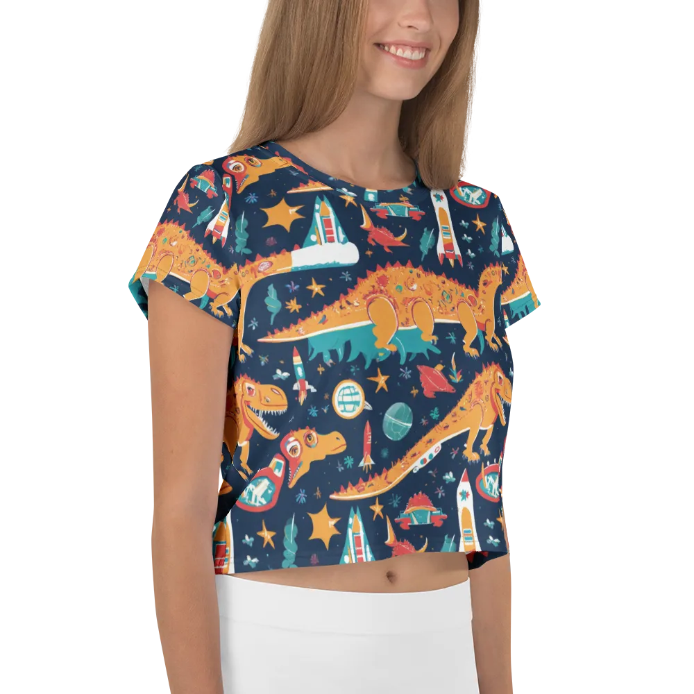 Jurassic Orbit on Crop Tee — Right