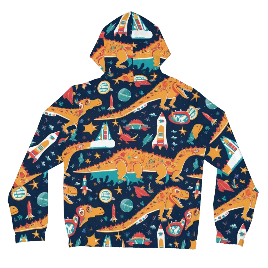 Jurassic Orbit on Women's Full-Zip Hoodie — Back