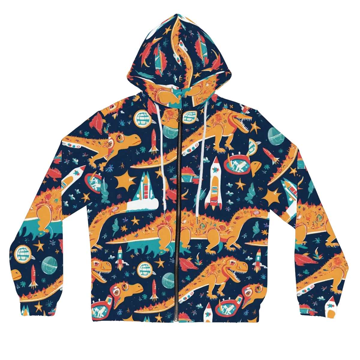 Jurassic Orbit on Women's Full-Zip Hoodie — Front