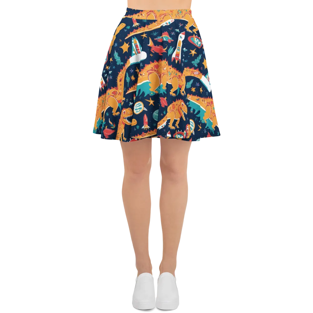 Jurassic Orbit on Skater Skirt — Front