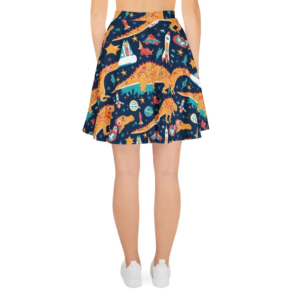 Jurassic Orbit on Skater Skirt — Back