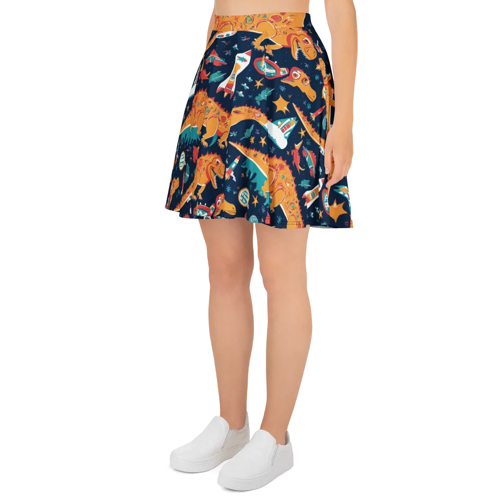 Jurassic Orbit on Skater Skirt — Left