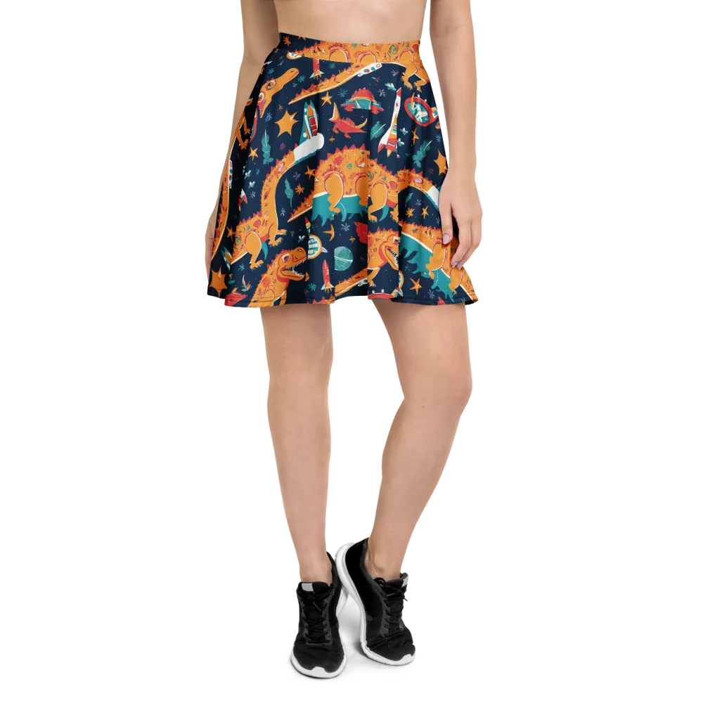 Jurassic Orbit on Skater Skirt — Front