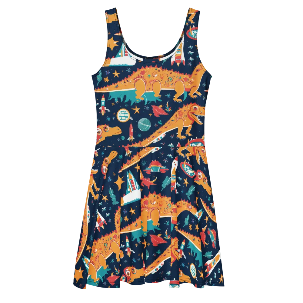Jurassic Orbit on Skater Dress — Front