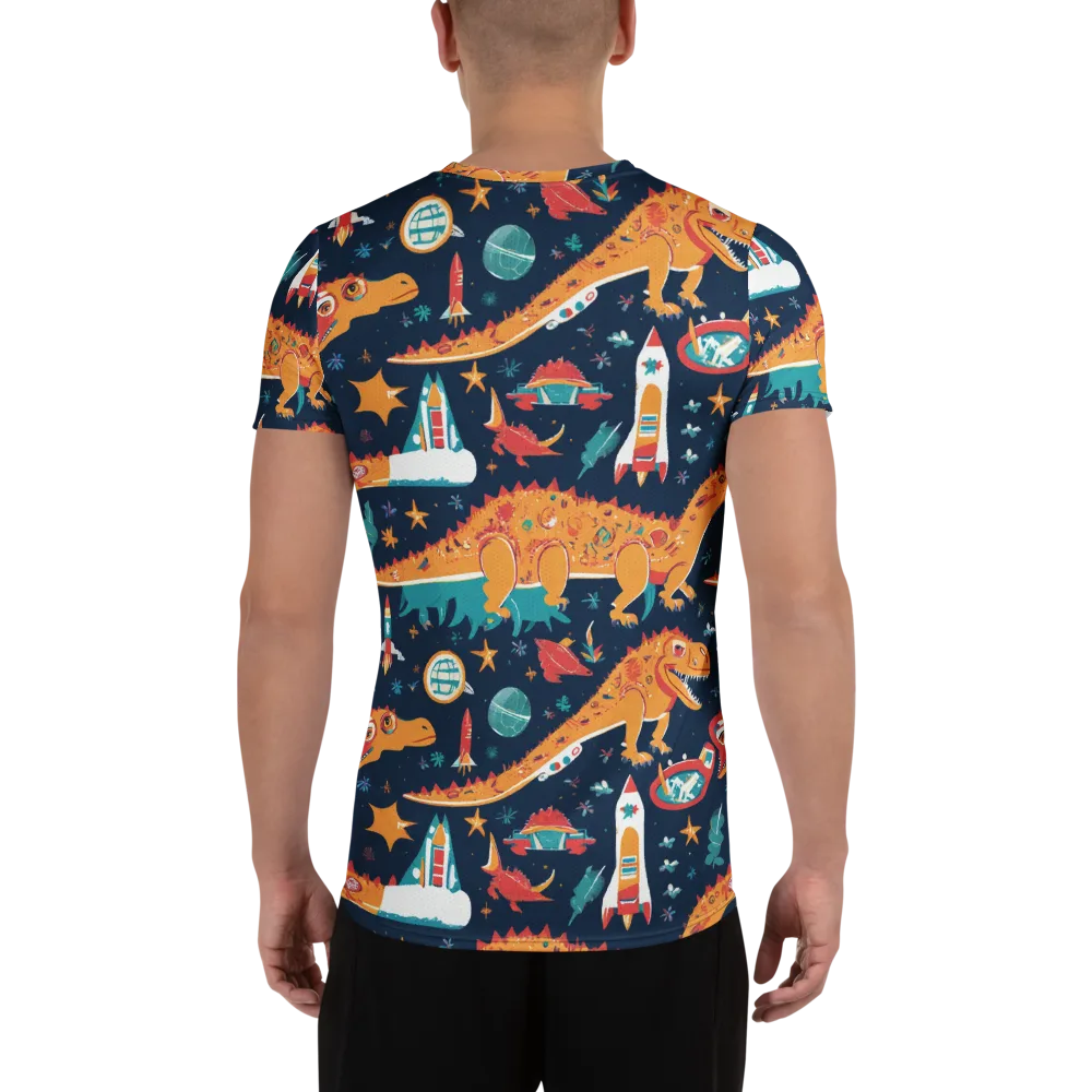 Jurassic Orbit on Men's Athletic T-Shirt — Back