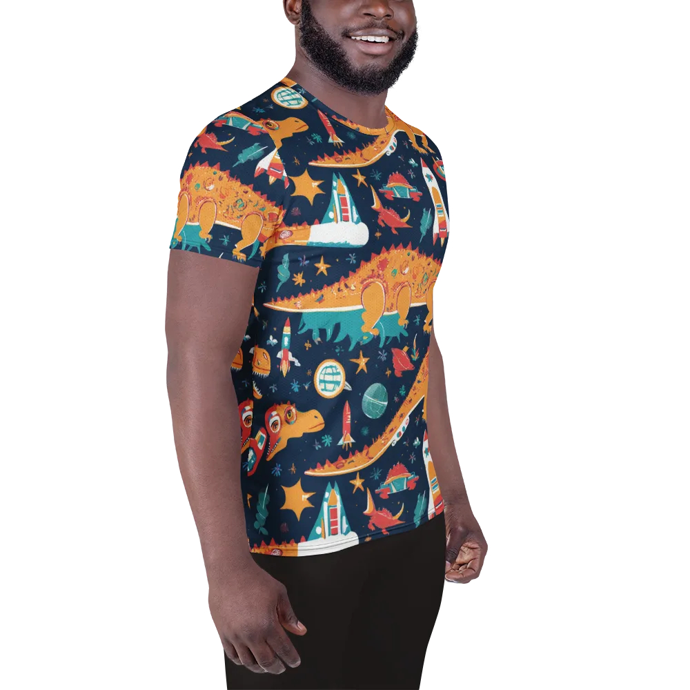 Jurassic Orbit on Men's Athletic T-Shirt — Right
