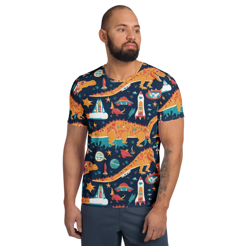 Jurassic Orbit on Men's Athletic T-Shirt — Front