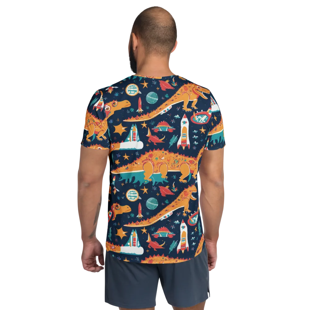 Jurassic Orbit on Men's Athletic T-Shirt — Back
