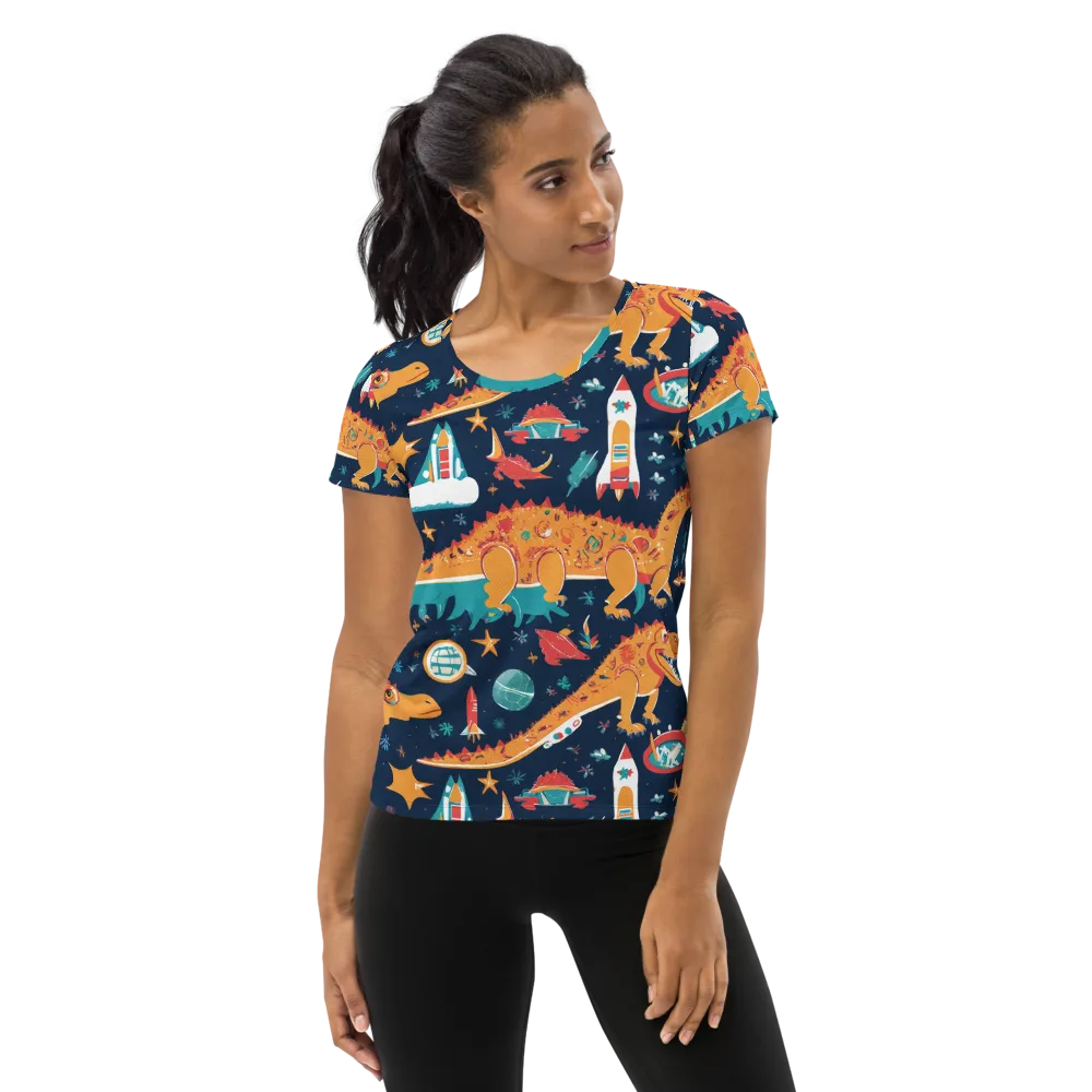 Jurassic Orbit on Women's Athletic T-Shirt — Front