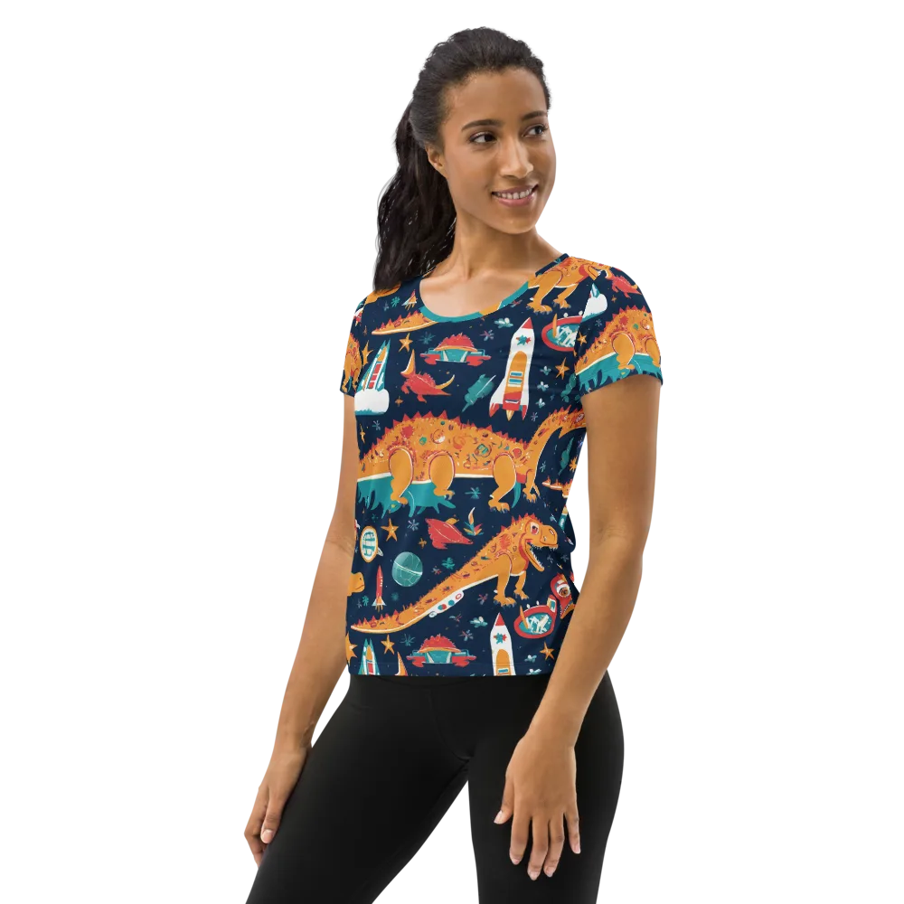 Jurassic Orbit on Women's Athletic T-Shirt — Left