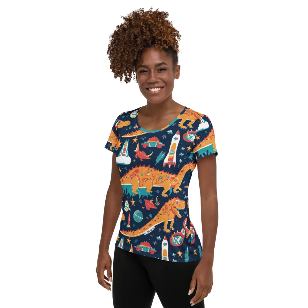 Jurassic Orbit on Women's Athletic T-Shirt — Left