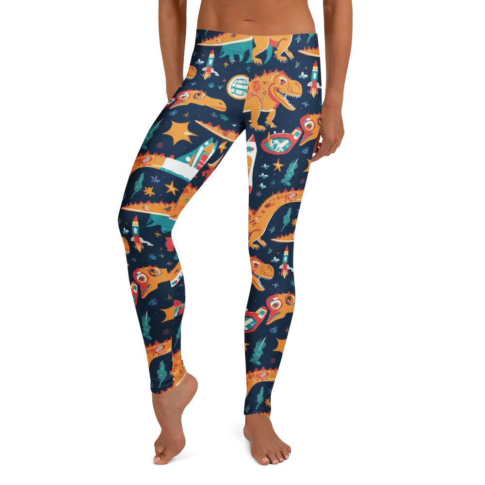 Jurassic Orbit on Leggings — Front