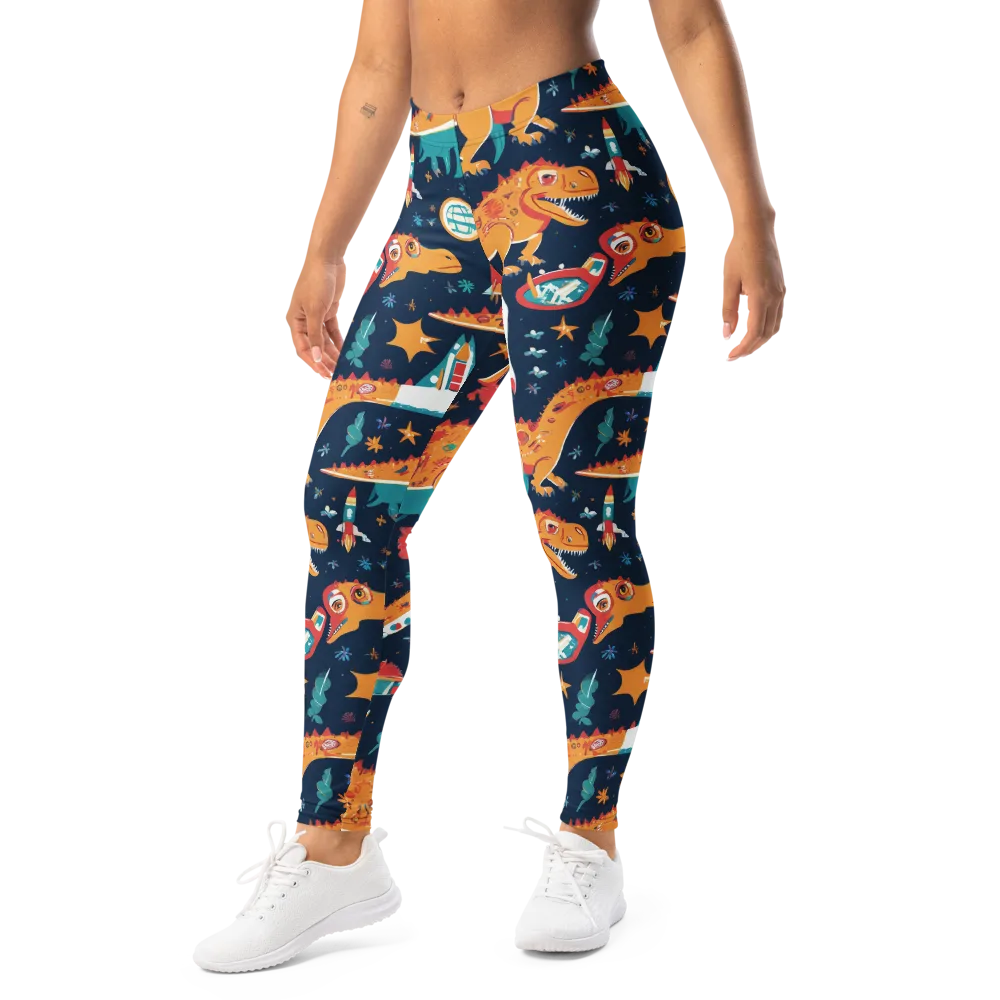 Jurassic Orbit on Leggings — Left Front