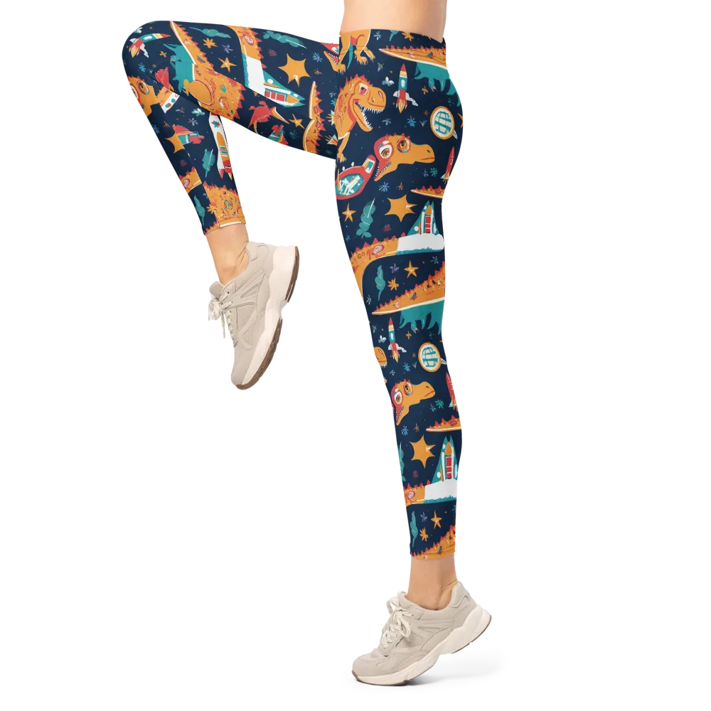 Jurassic Orbit on Leggings — Left