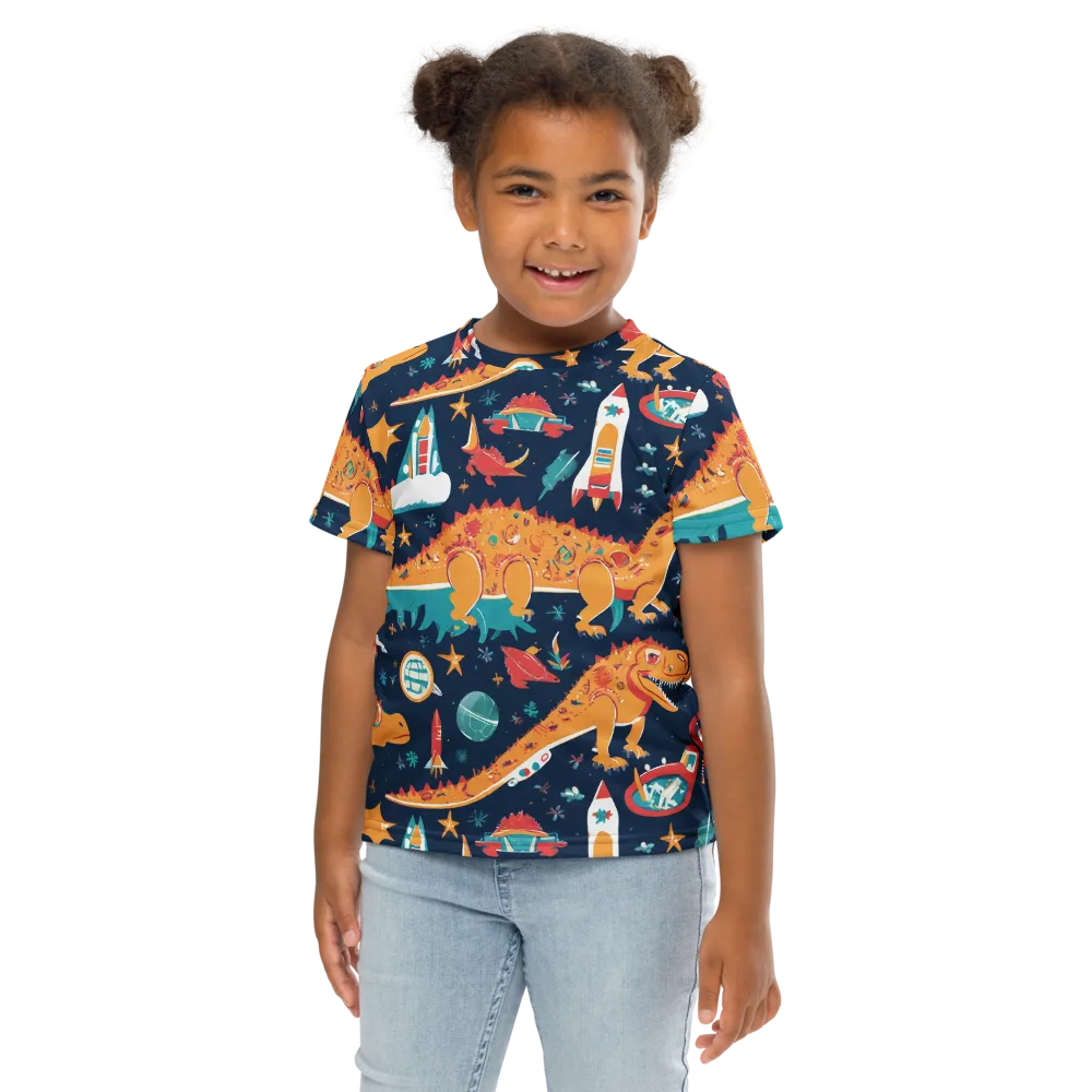Jurassic Orbit on Kids Crew Neck T-Shirt — Front