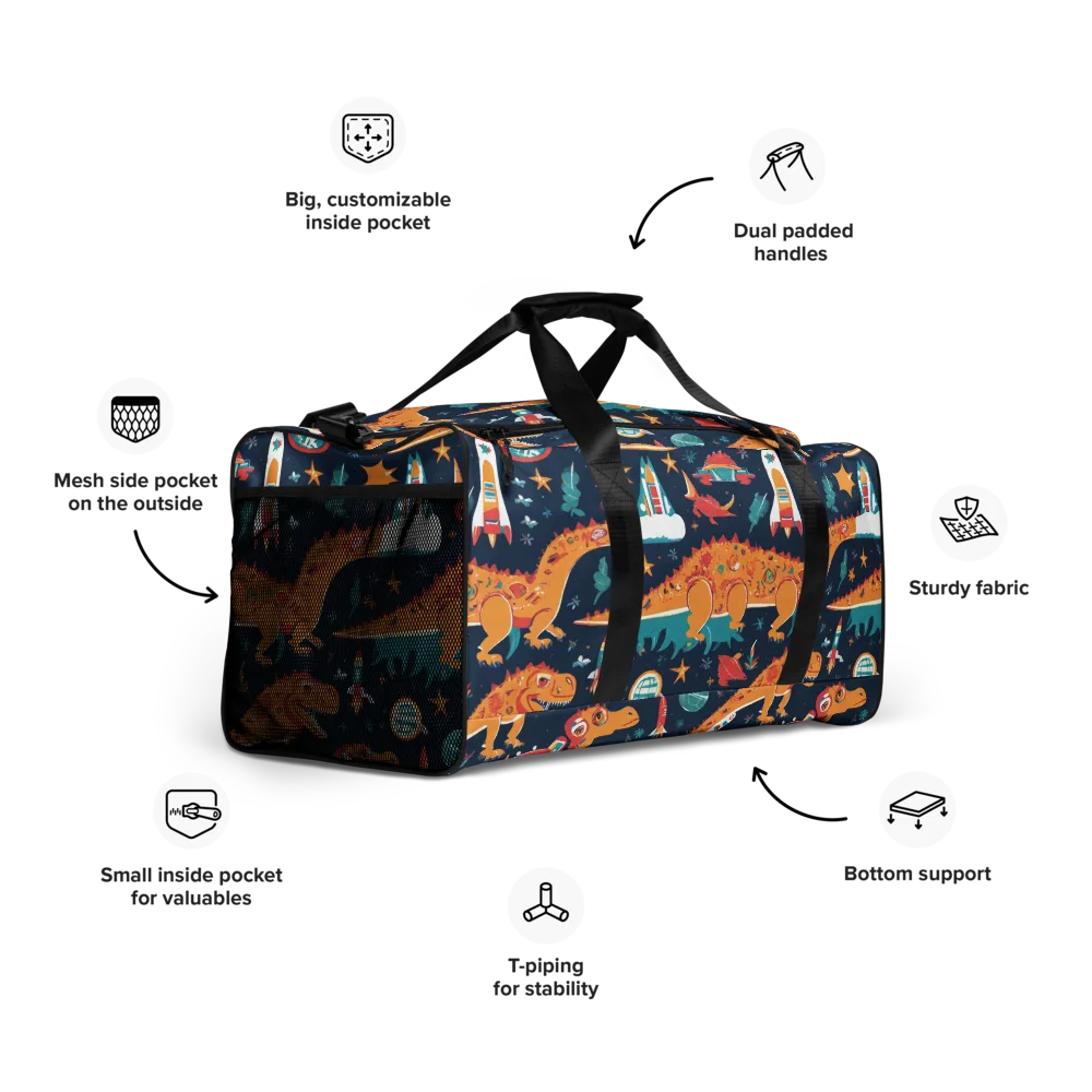 Jurassic Orbit on Duffle Bag — Right Front