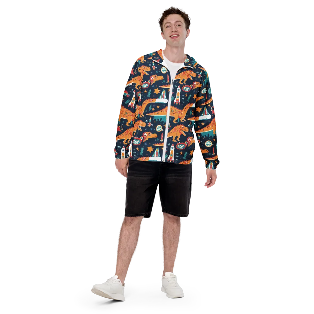Jurassic Orbit on Men's Windbreaker — Front