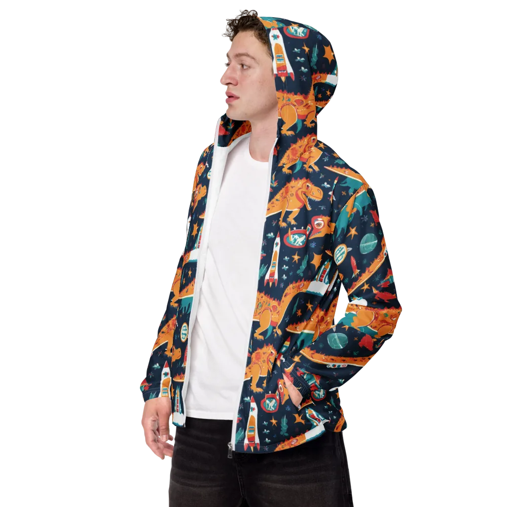 Jurassic Orbit on Men's Windbreaker — Left Front