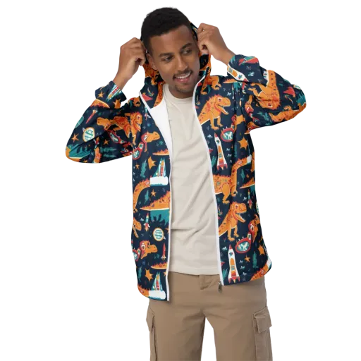 Jurassic Orbit on a Men's Windbreaker